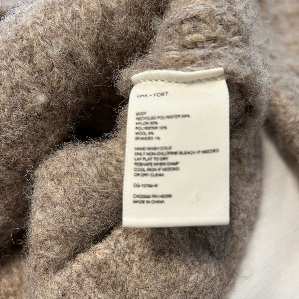 OAK + FORT Beige Textured Cardigan size xs - Picture 3 of 3